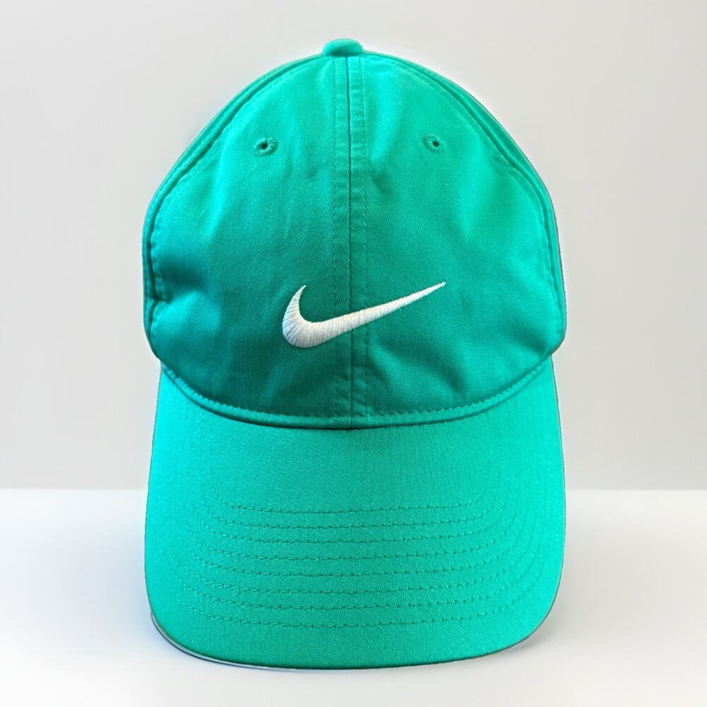 Nike Unisex Green Dri-Fit Swoosh Adjustable Strapback Hat Baseball Cap Size S/M
